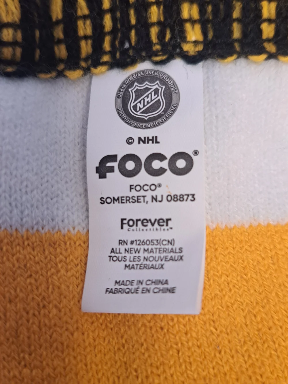 Boston Bruins Scarf NHL Hockey Official Team logo by FOCO, 62